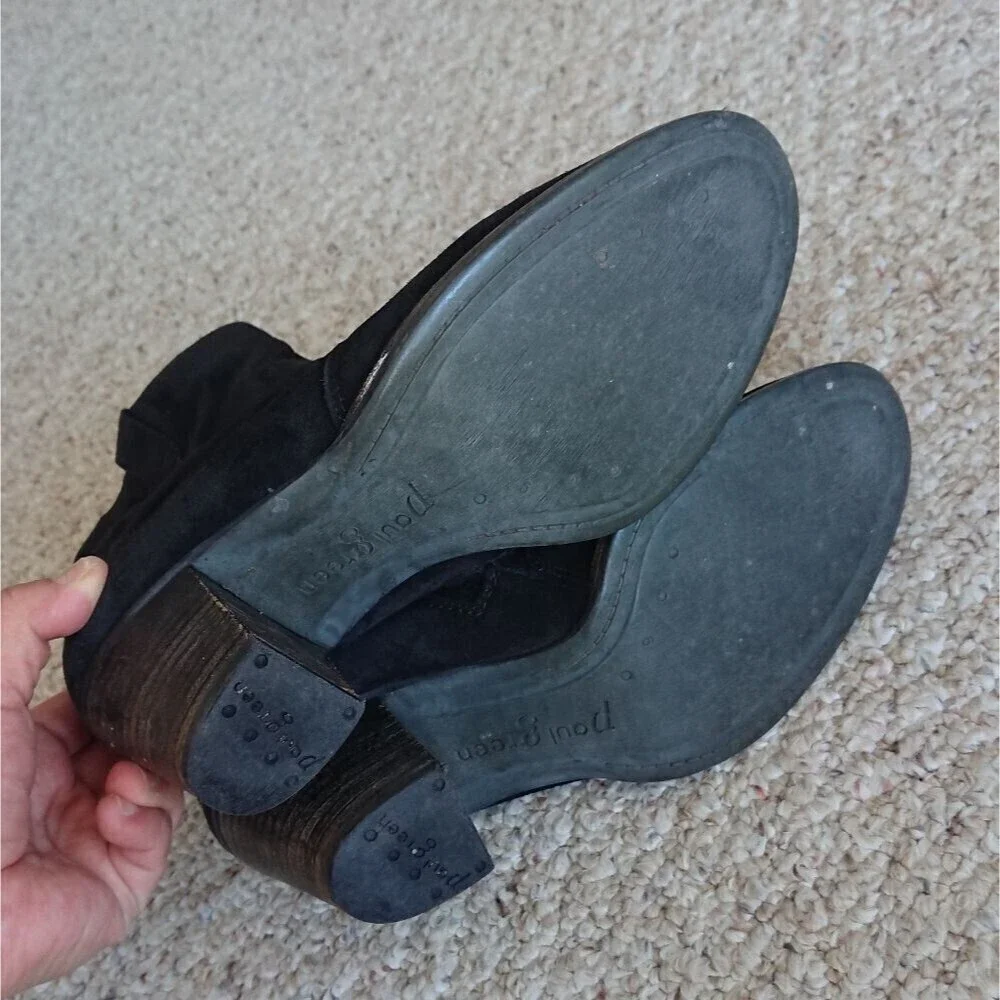 Paul Green Jax Black Suede Ankle Boots size 8.5